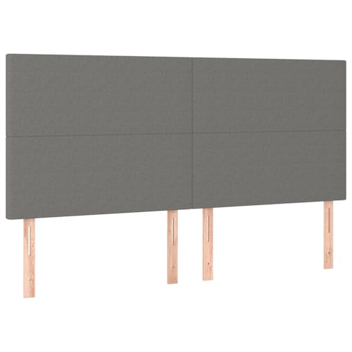 NNEVL Headboards 4 pcs Dark Grey 80x5x78/88 cm Fabric