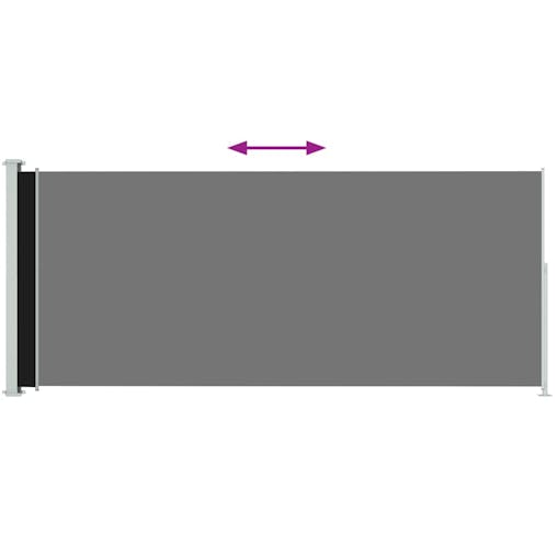 NNEVL Patio Retractable Side Awning 220x500cm Black