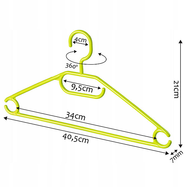 KADAX Cintre Pivotant Plastique 5 pcs