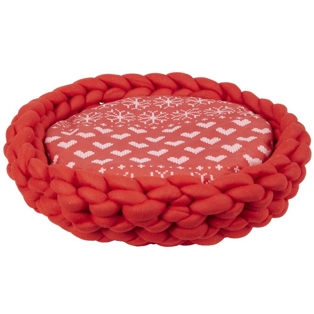 Panier de couchage avec galette rouge