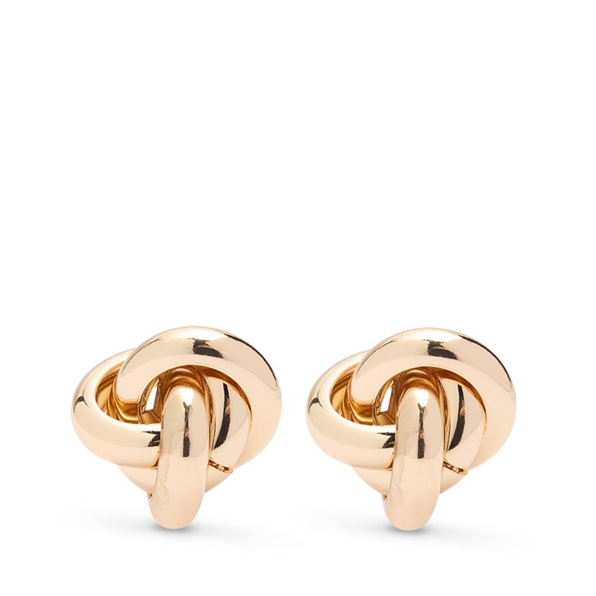 Manfield Goudkleurige knot oorbellen