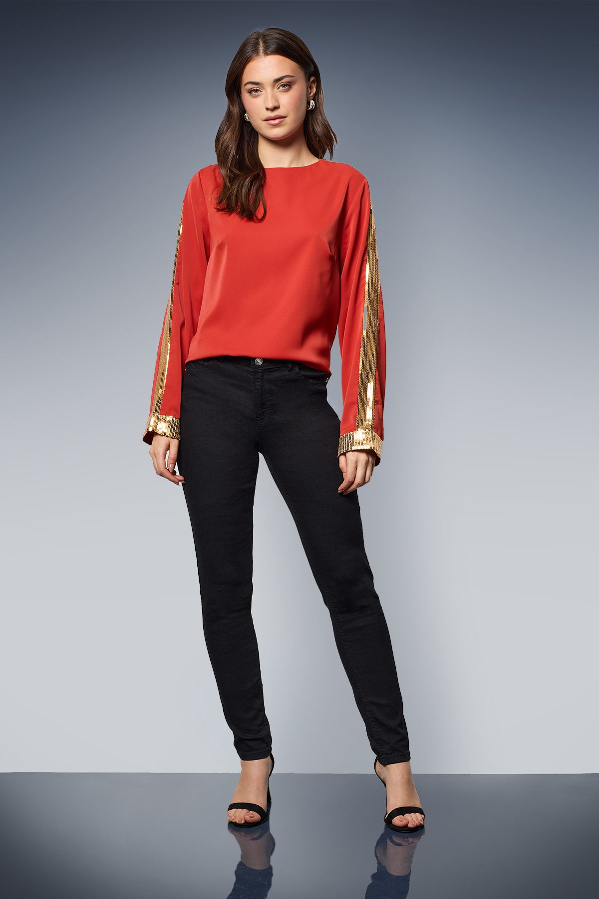 Dorothy Perkins Long Sleeve Sequin Blouse