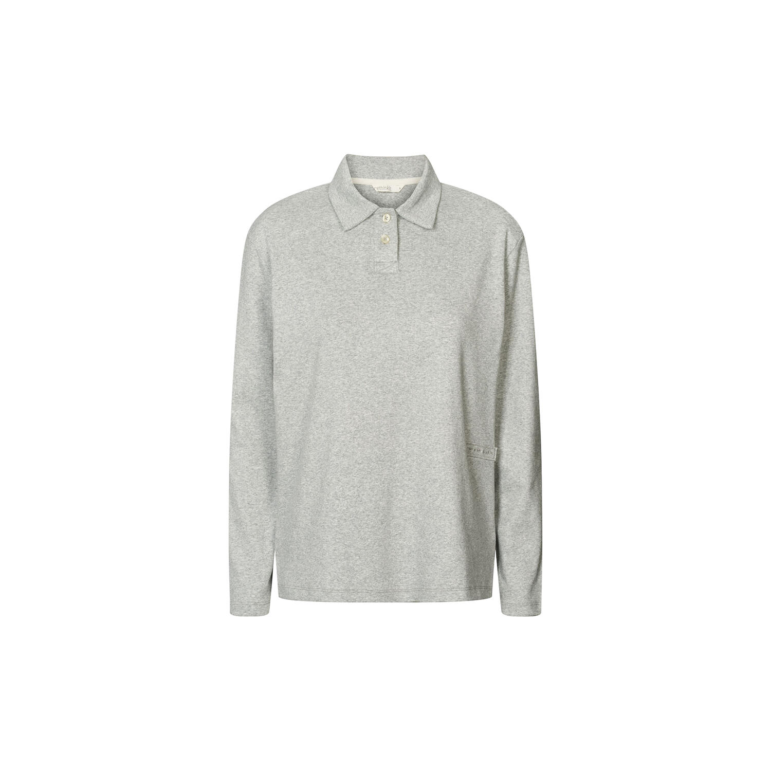 Rib Polo LS Elevate, grey melange