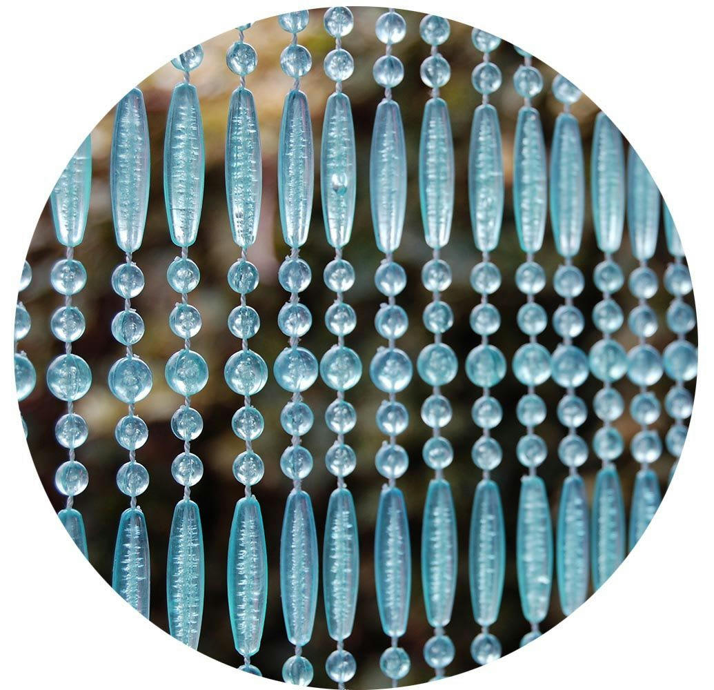- Rideau de porte en perles bleues et transparentes frejus 100x230 cm