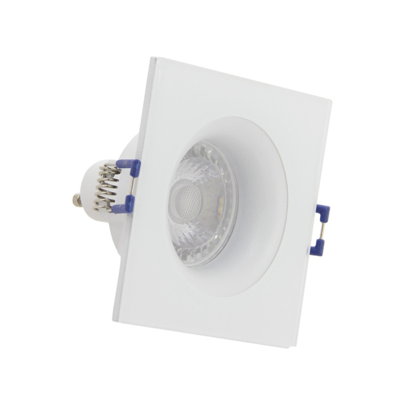 Spot encastrable LED carré aluminium blanc GU10 blanc neutre IP44 345 lm 5 W XANLITE