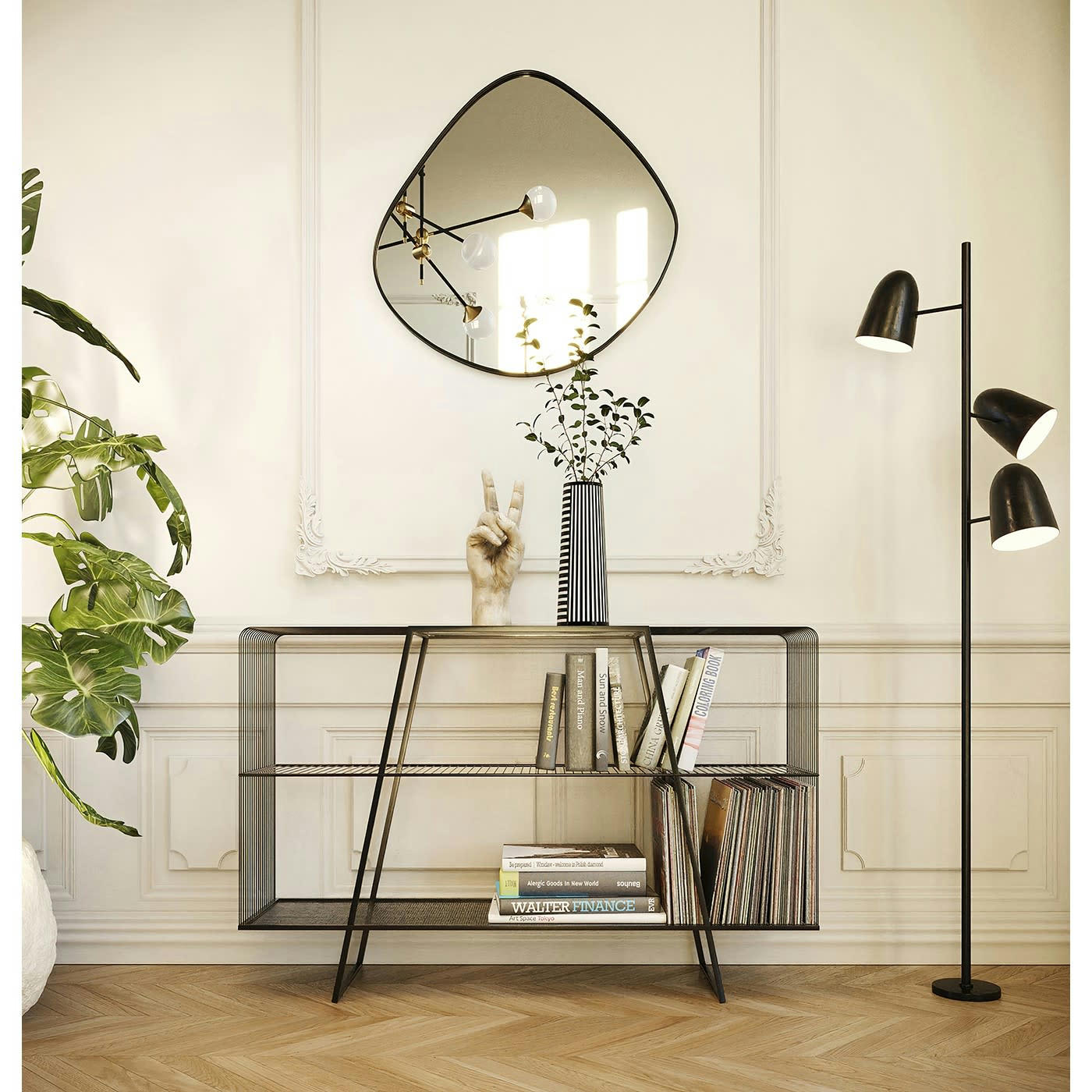 GOTEBORG - Miroir en métal noir 90x93