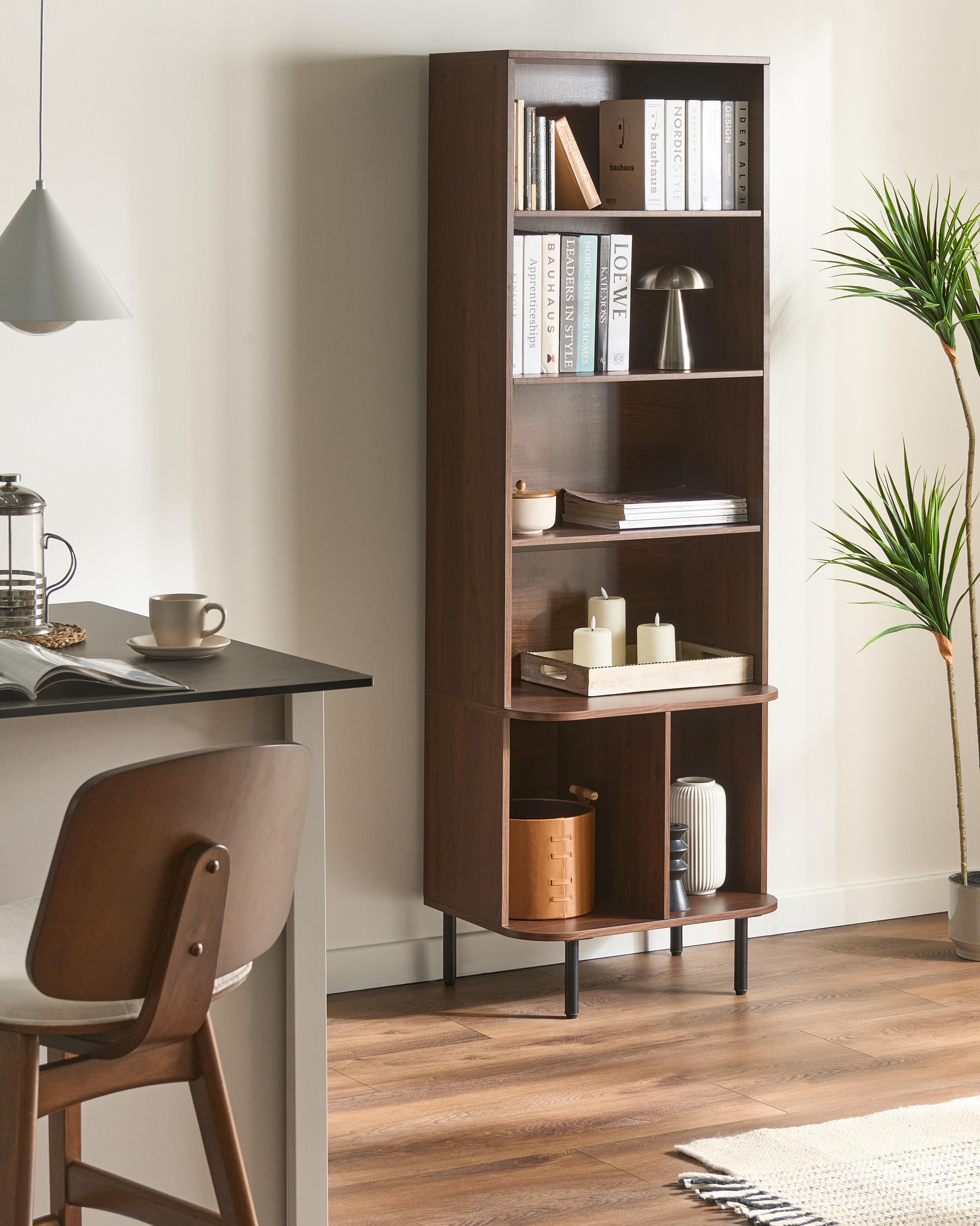 5 Tier Bookcase BRADLEY 180 cm Dark Brown