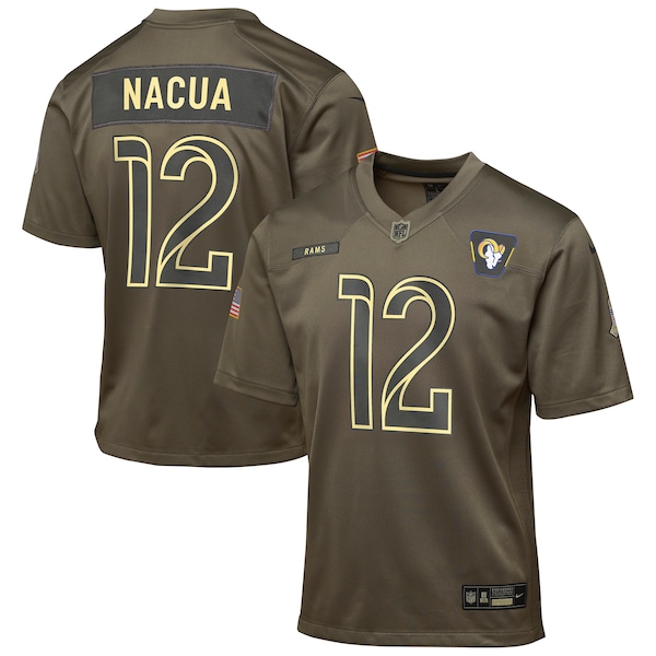 Puka Nacua Los Angeles Rams Nike Youth 2025 Salute to Service Game Jersey - Olive
