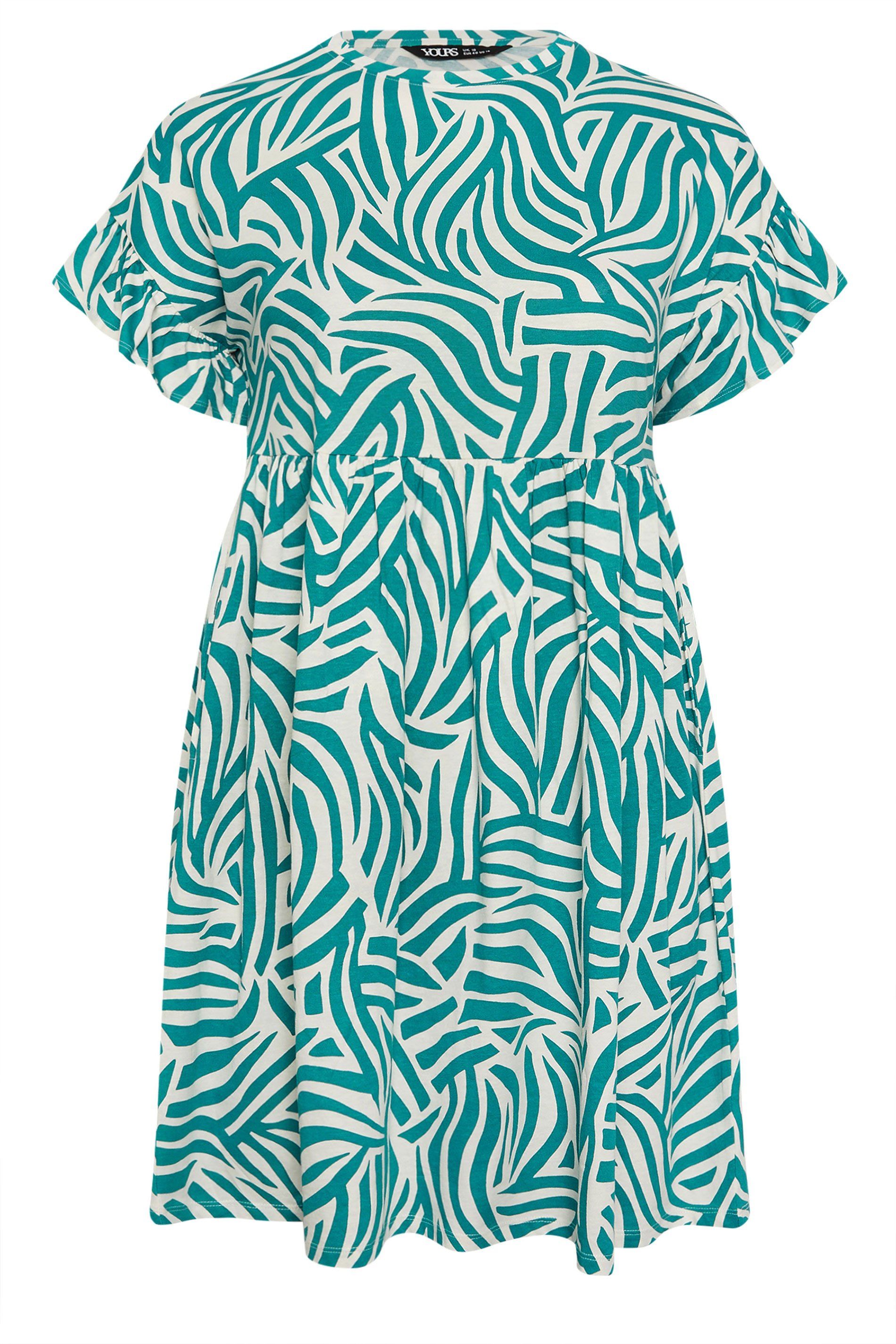 Yours Abstract Frill Sleeve Tunic Dress