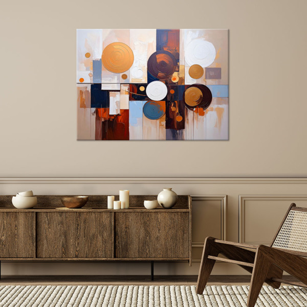 Feeby Obraz Nowoczesny do salonu, Abstrakcja Kolorowe Koła 60x40