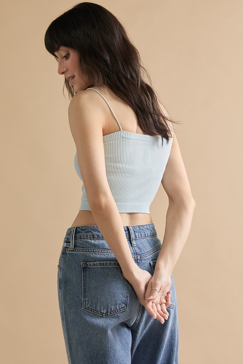 Tina Seamless Rib Cami Light Blue
