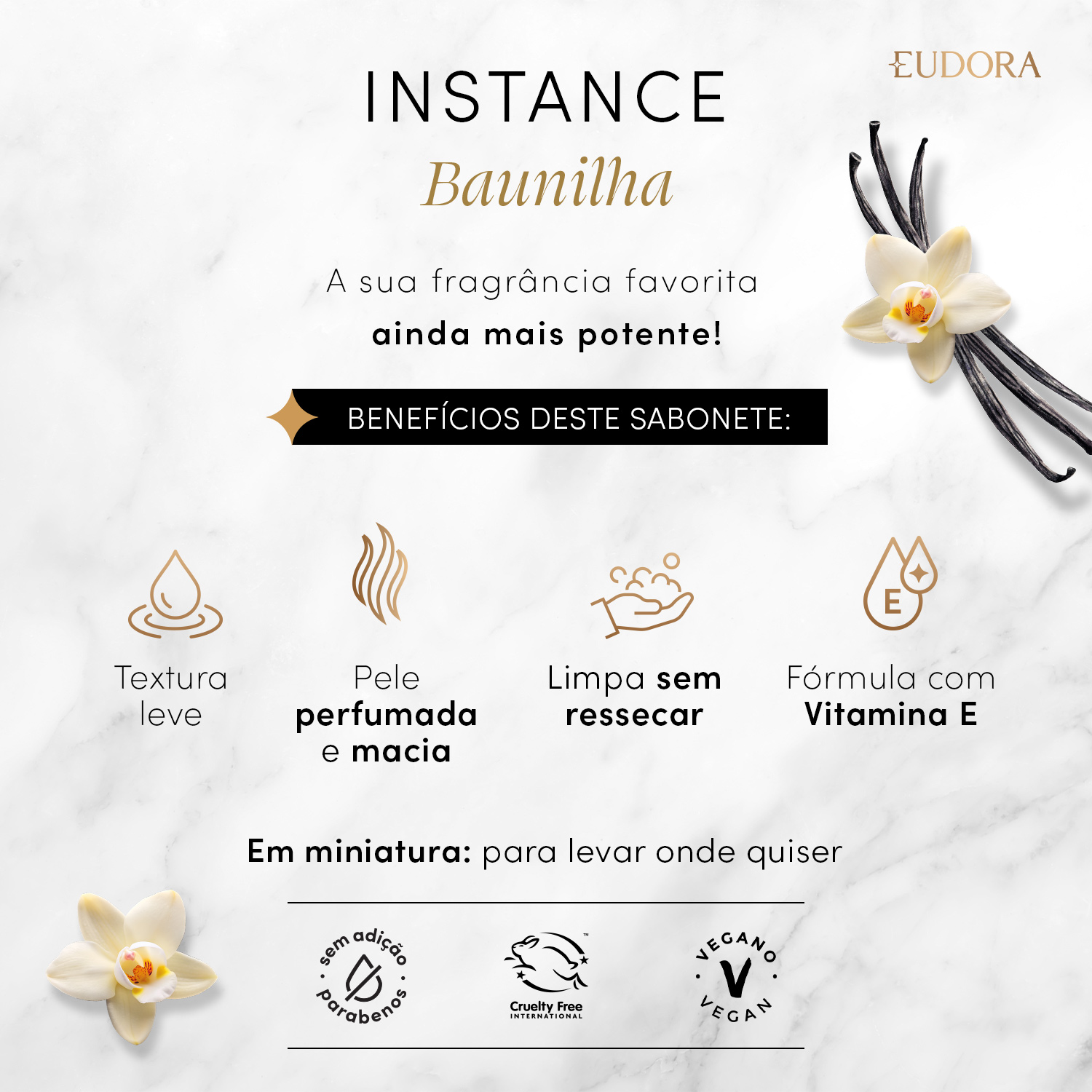 Sabonete Líquido Perfumado Instance Baunilha 75ml