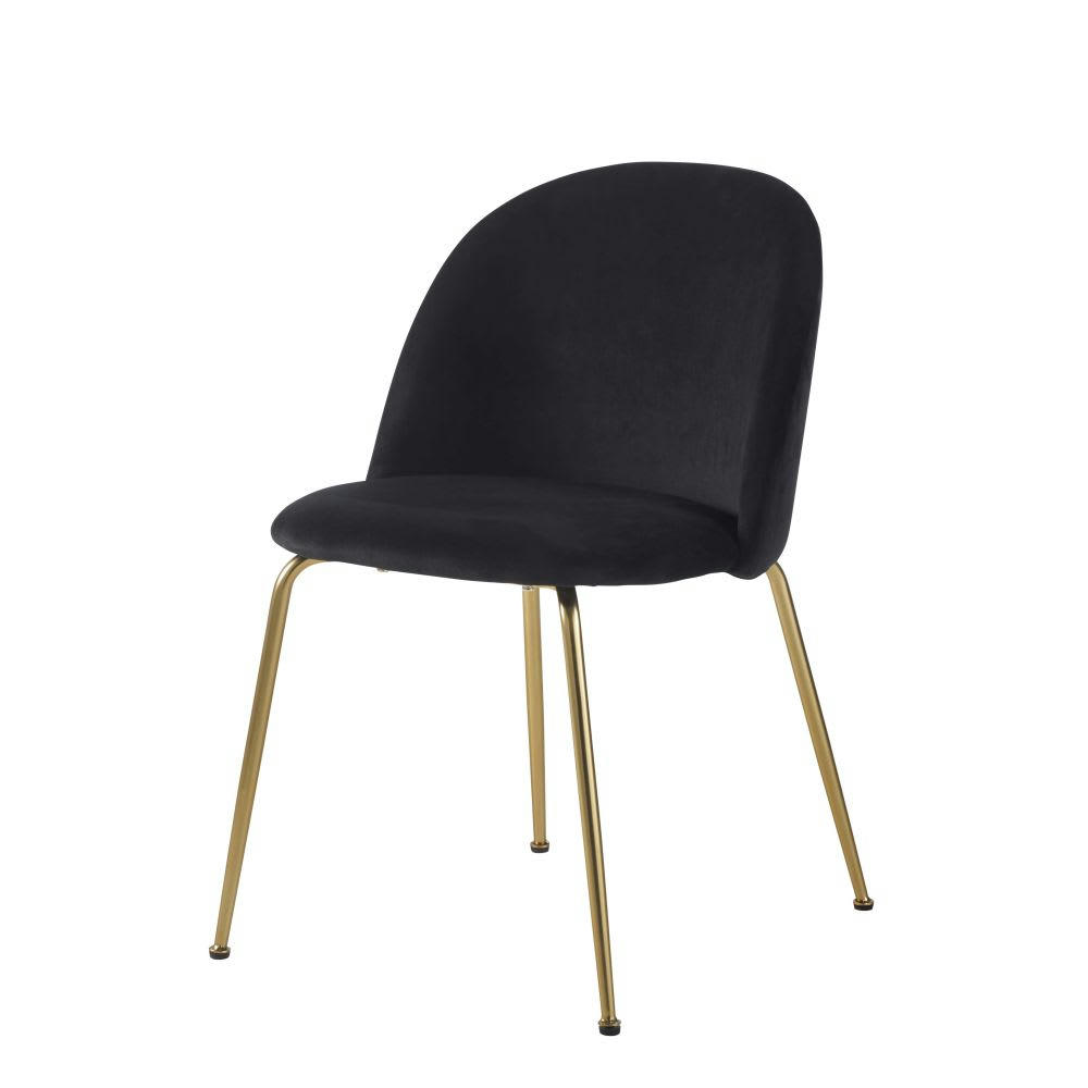Ginette - Chaise en velours noir