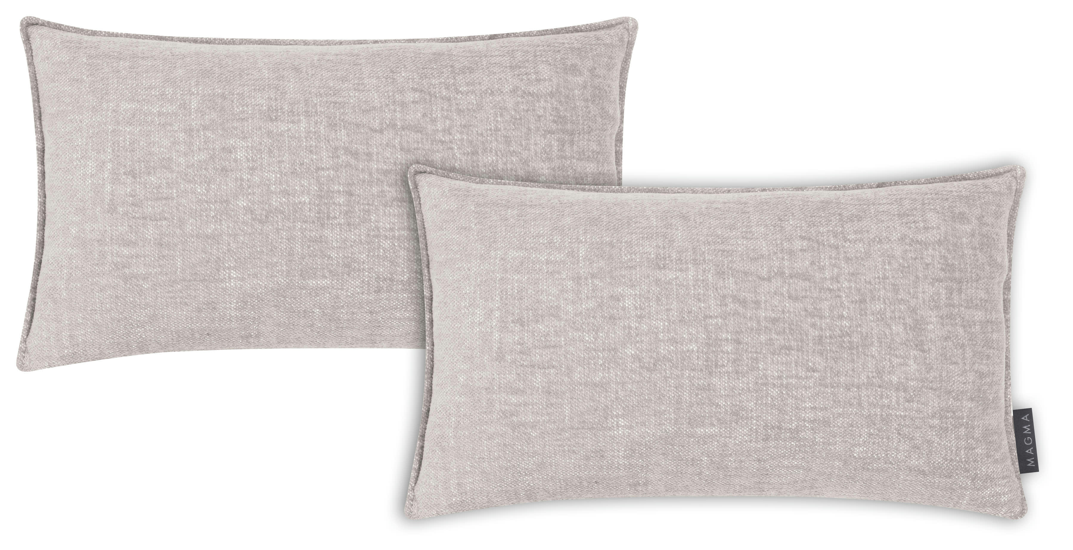 SMOOTHY - Housse de coussin chiné duveteux gris polyester- Lot de 2 - 30x50