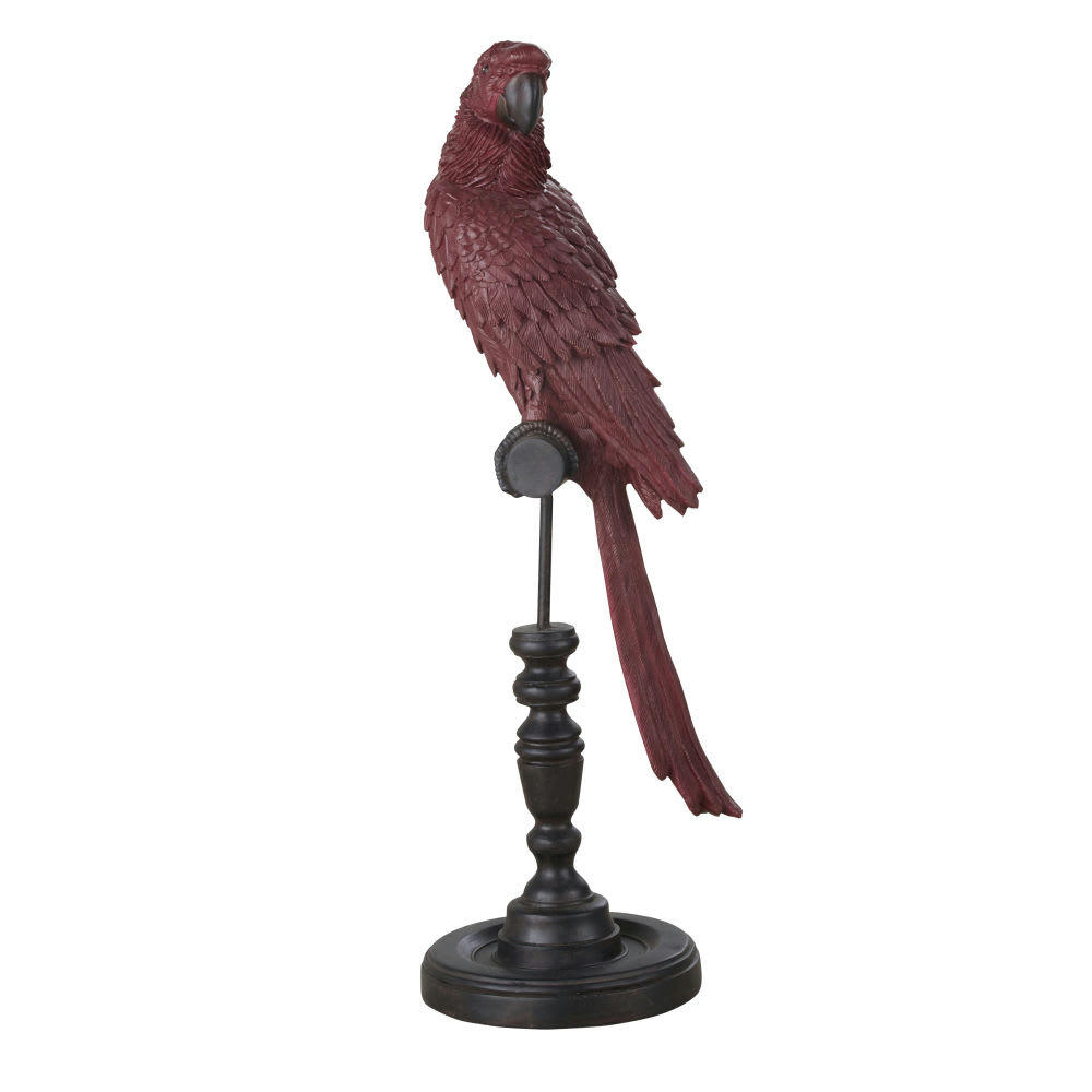 - Statue perroquet vieux rose et noir H72