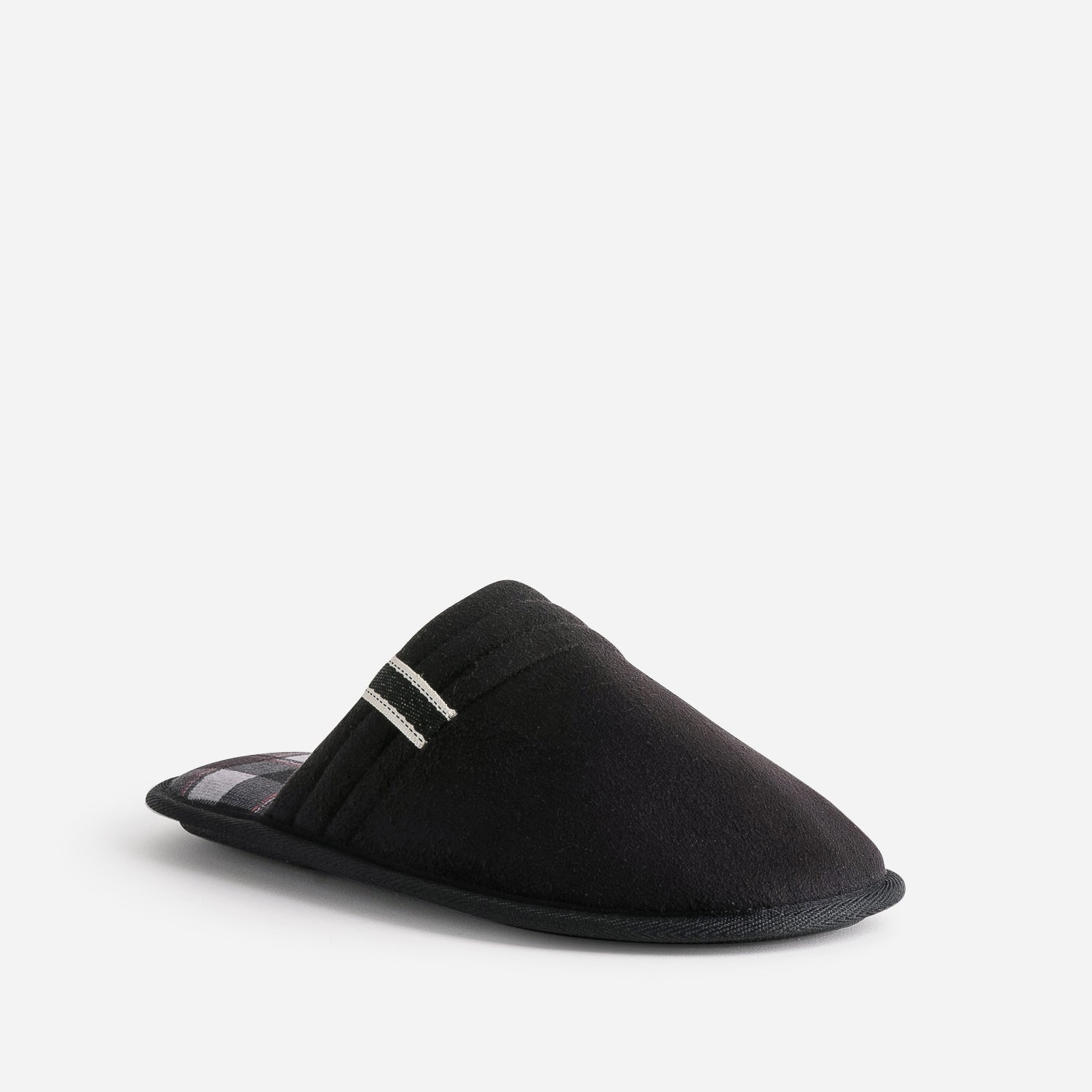 Chausson-mule noire première carreaux