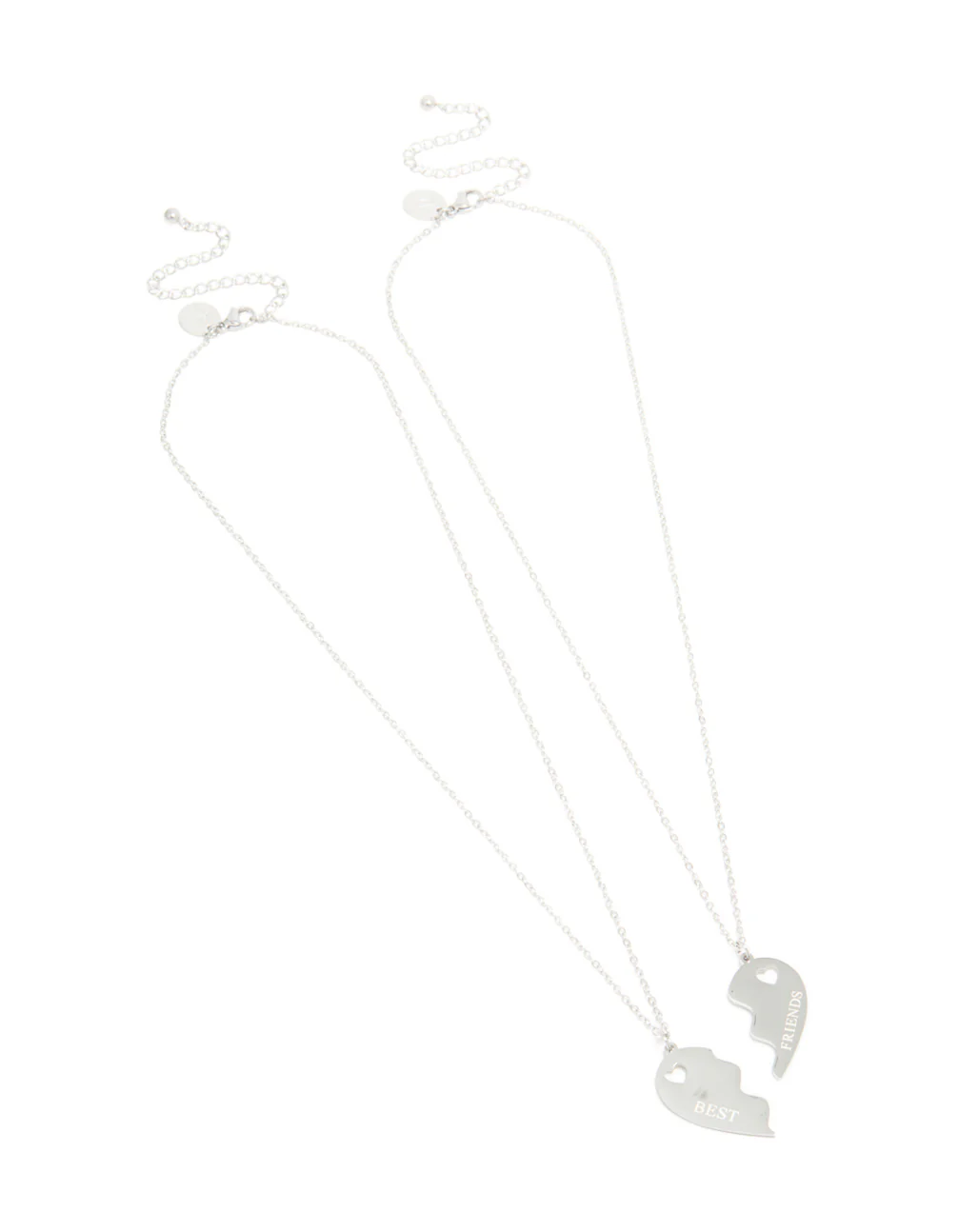 Waterproof Stainless Steel Best Friends Heart Necklaces 2-Pack