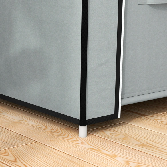 Stoffschrank, 5 Fächer, LxBxH: 83x42,5x162,5 cm, hellgrau