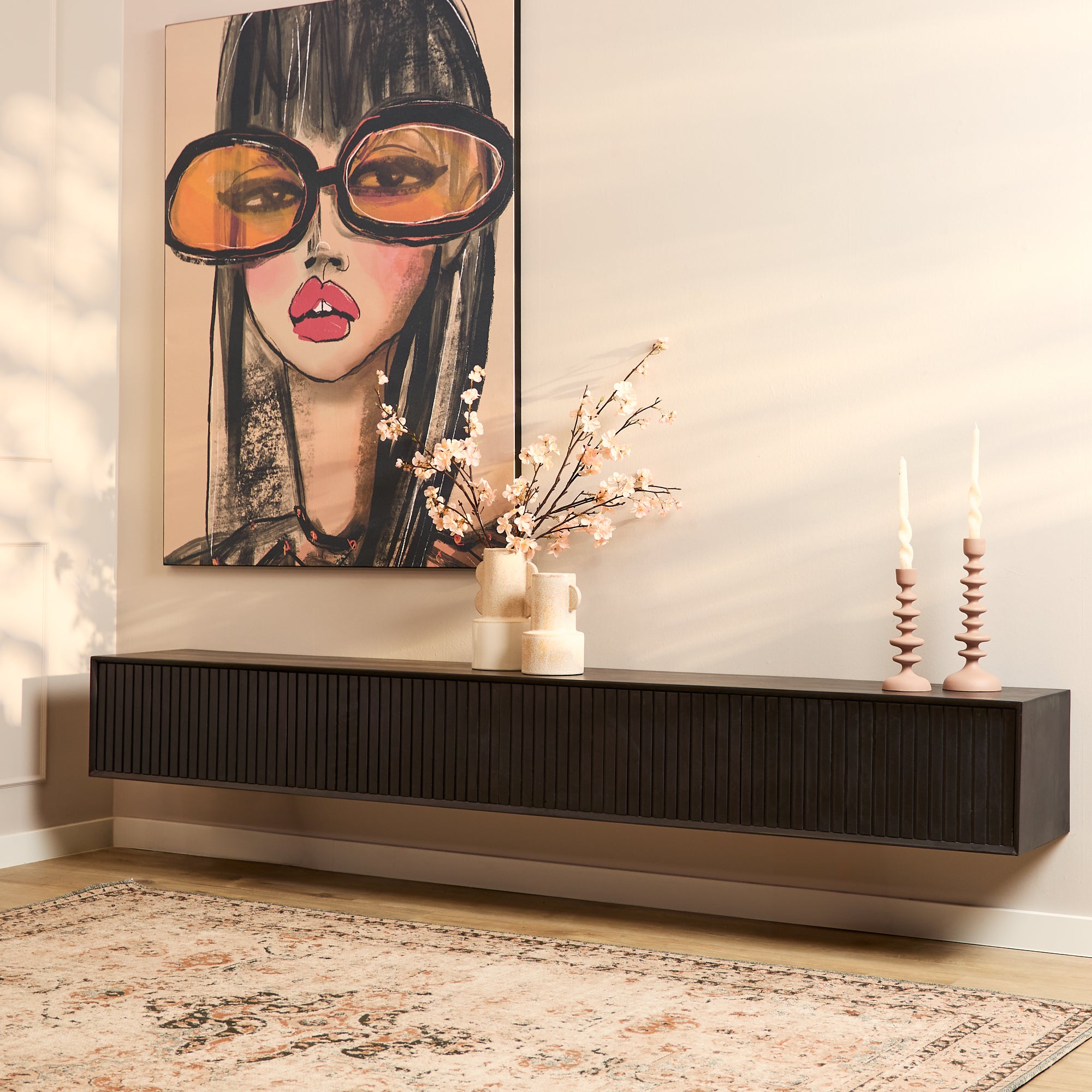 Starfurn tv meubel Madison - zwart - 35x240x30cm