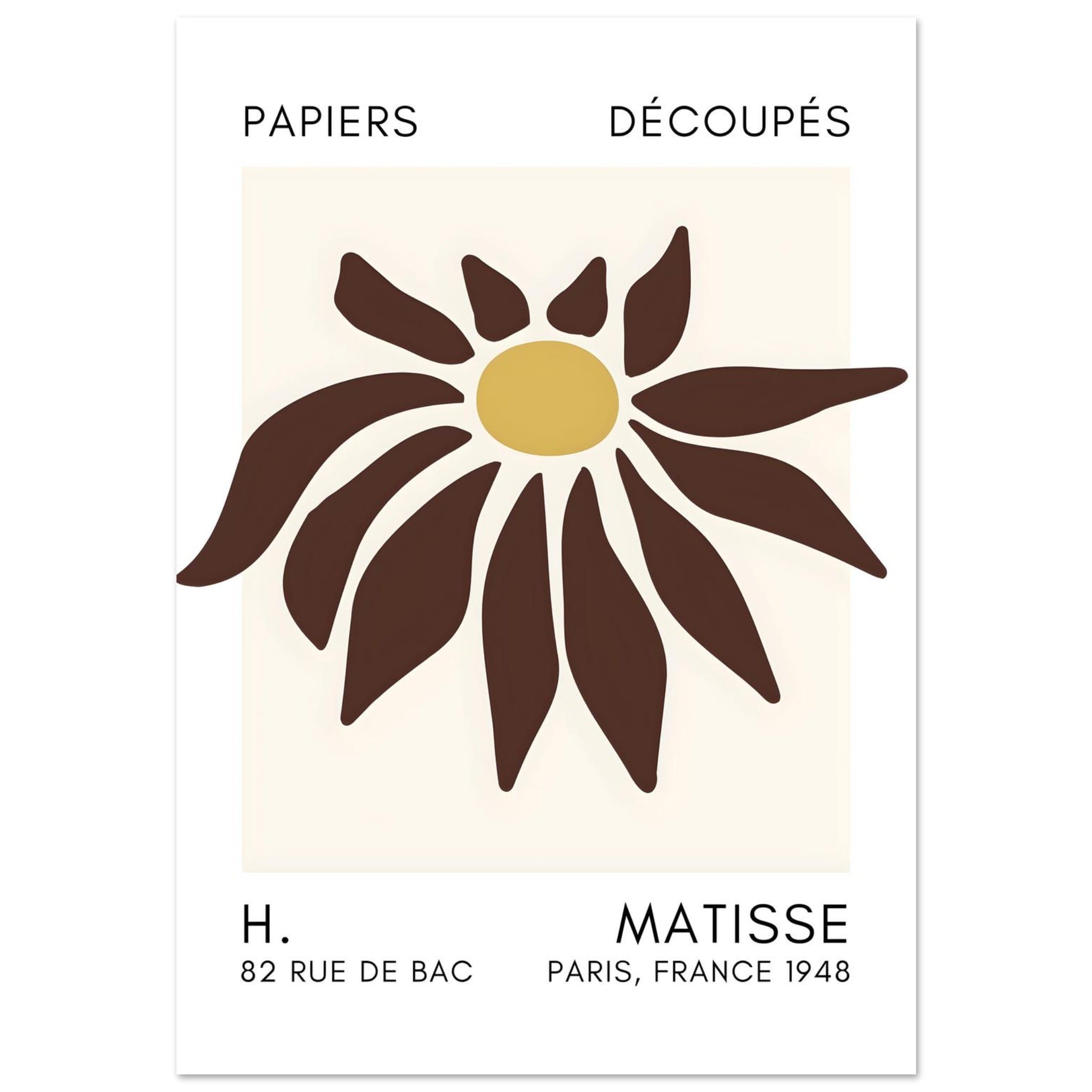 Artfulprints Poster Matisse – Deep sea dance brown  - 70x100 cm - Bruin