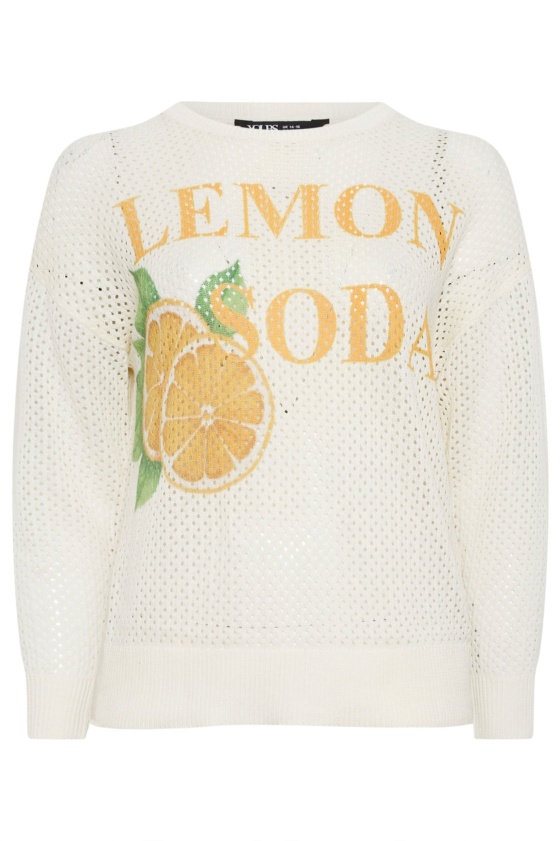 Yours Lemon Pointelle Jumper
