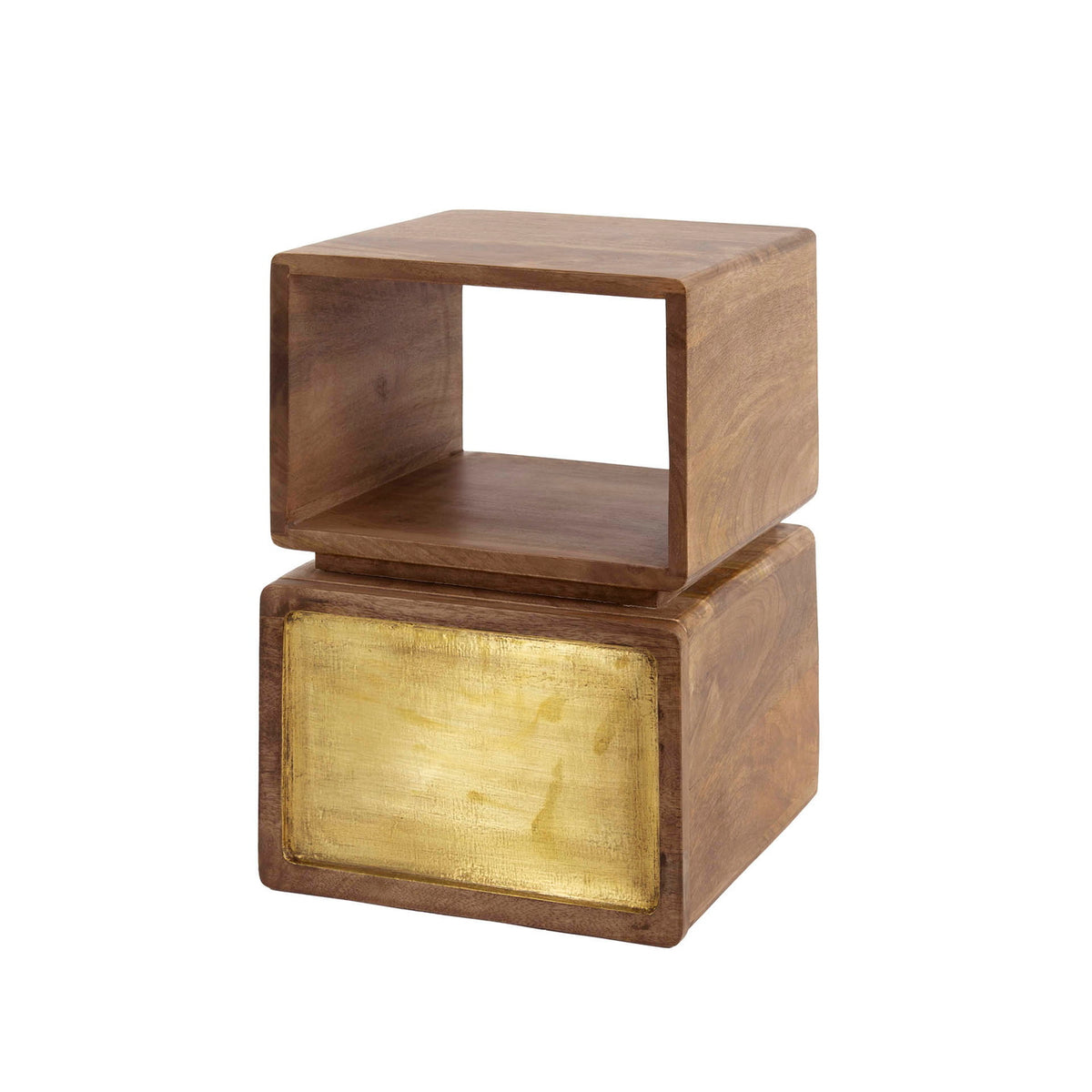 Giga Meubel Nachtkastje Brass XS - Naturel Hout - 30x30x42cm