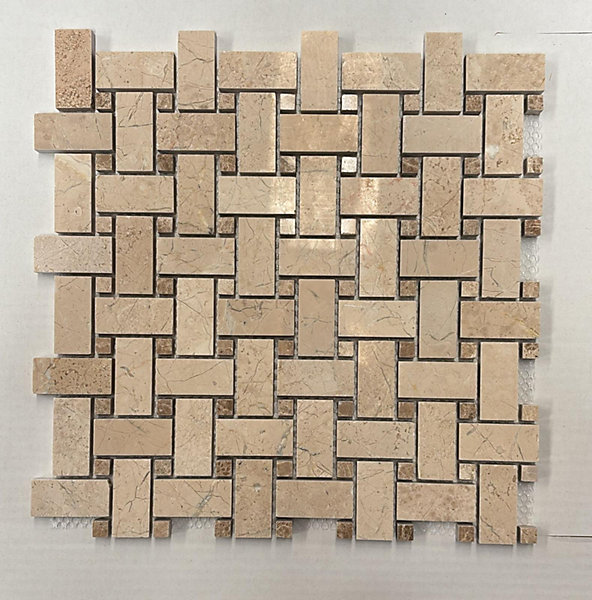 Mosaïque Tissage panier en Marbre Beige - Emperador