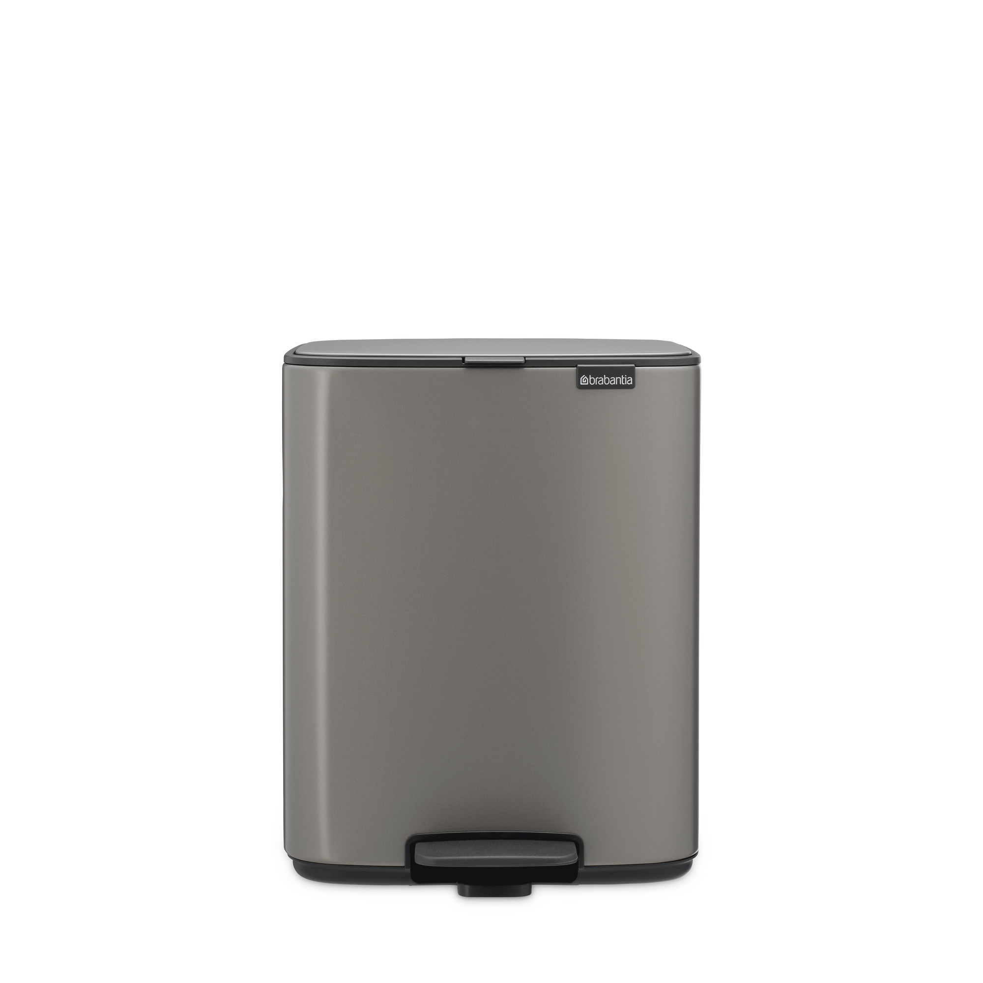 Brabantia Bo Pedaalemmer, 12 liter, stil sluitend, kunststof binnenemmer - Platinum