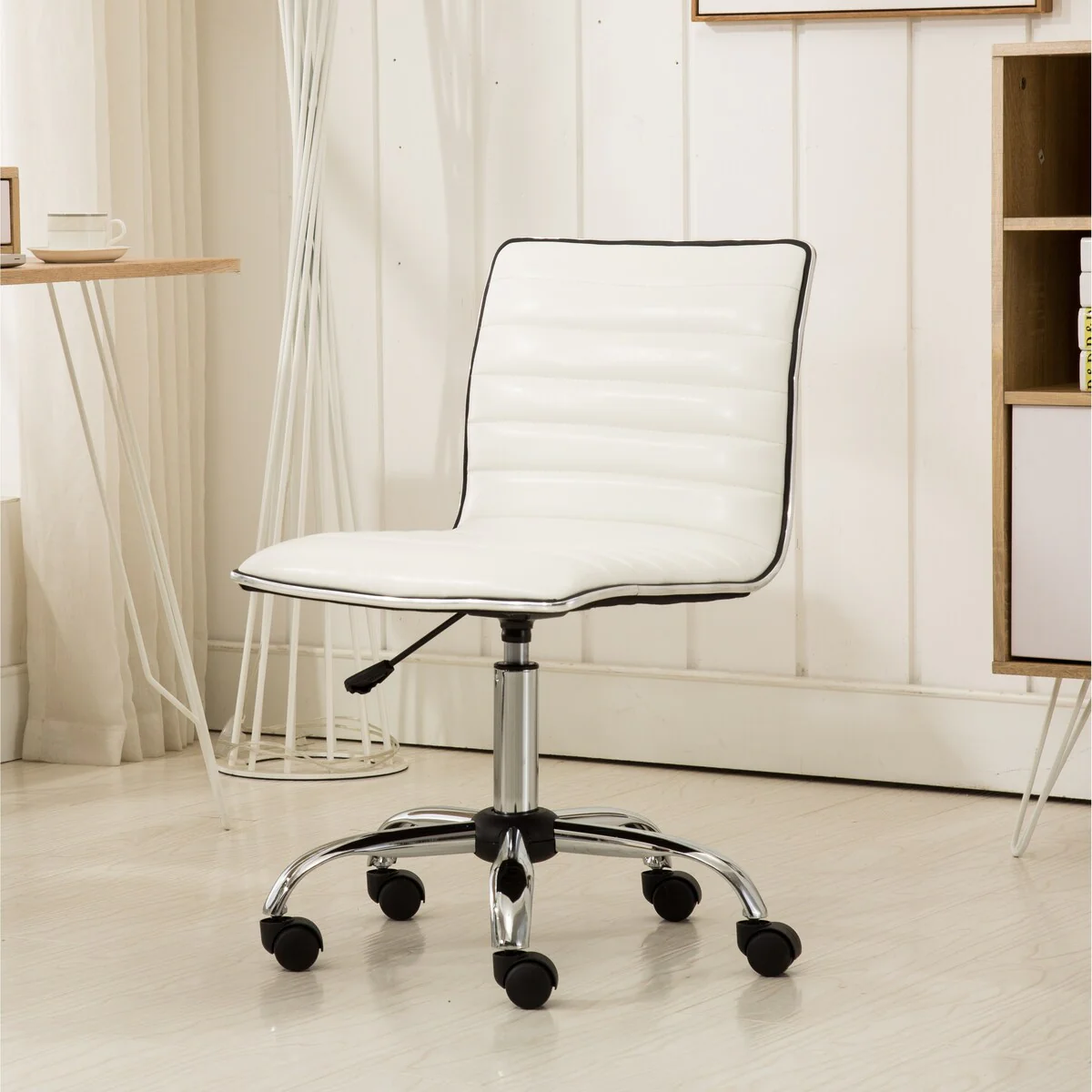 Adjustable Air Lift Office Chair, White
