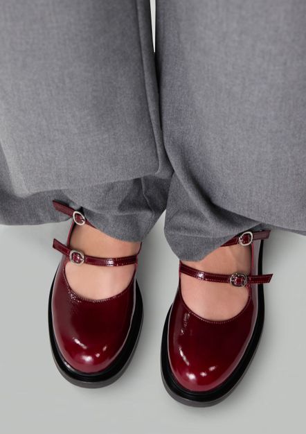 Bordeaux lakleren Mary Jane's