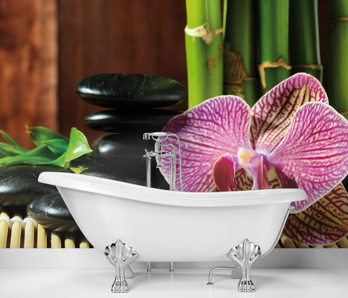 Feeby Fototapeta, Orchidea kamienie zen bambus 150x105