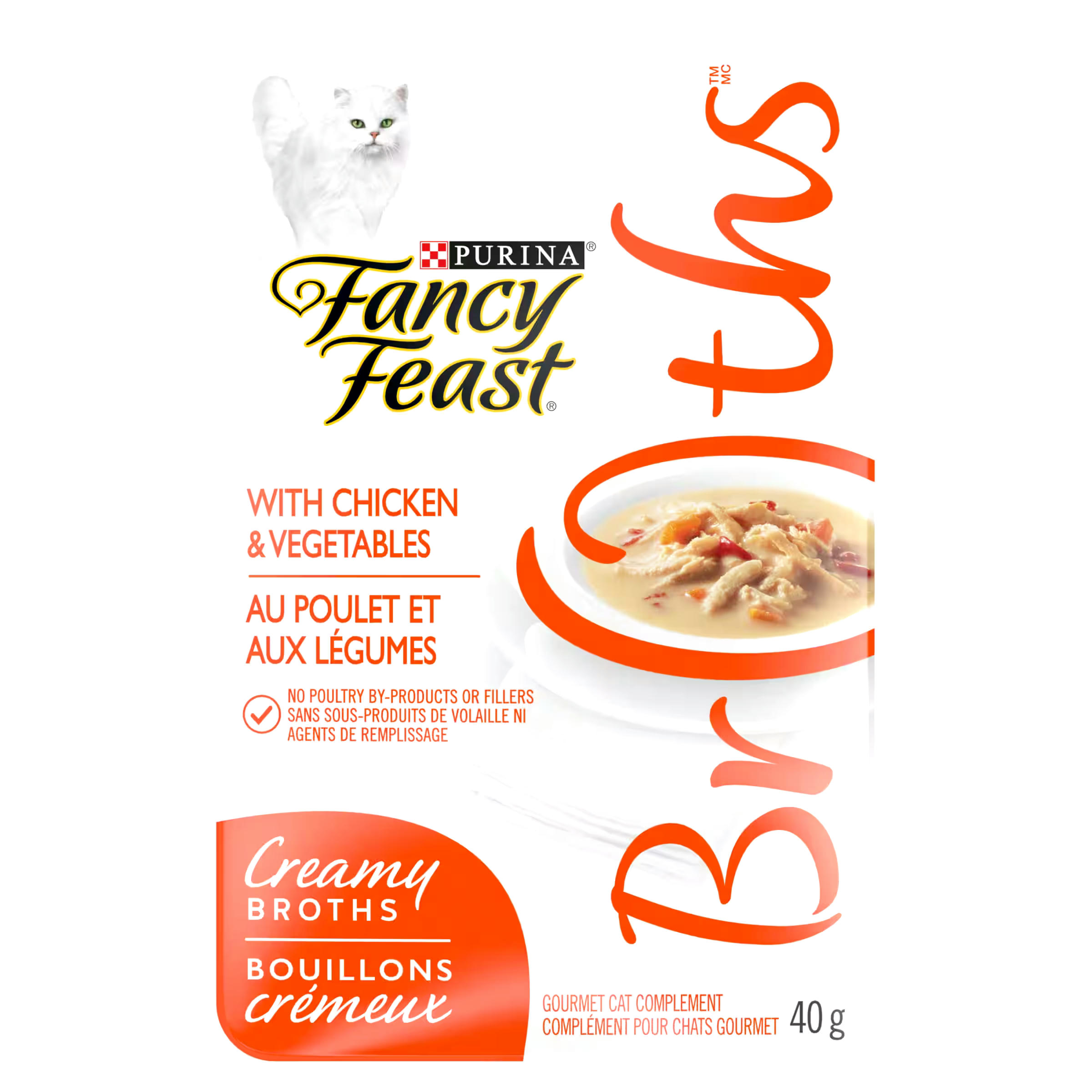 Purina Fancy Feast Classic Broths Wet Cat Food, Chicken & Vegetables, 40-g