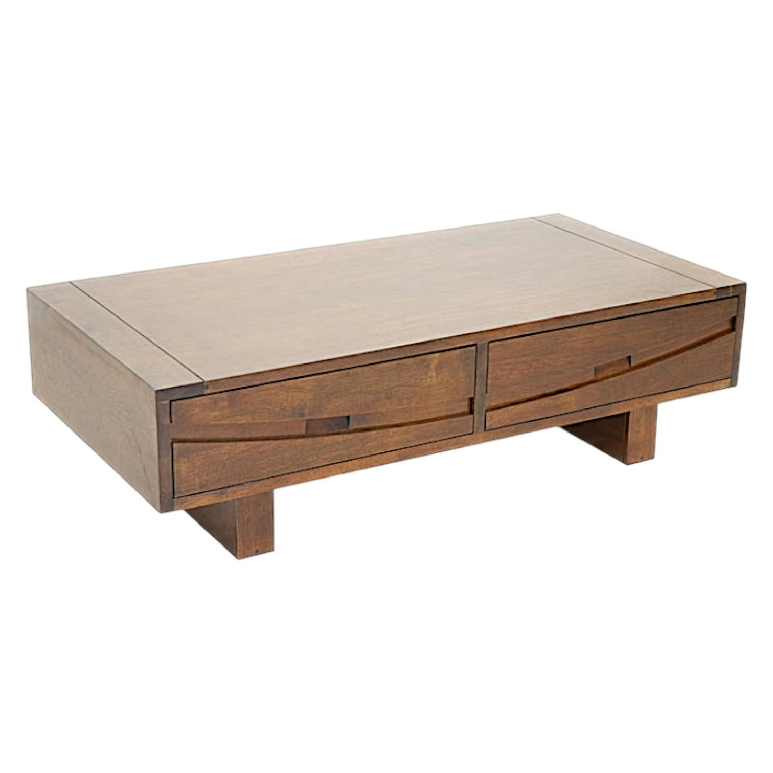 Table basse Hévéa 2 tiroirs 120x60x35cm NIAGARA