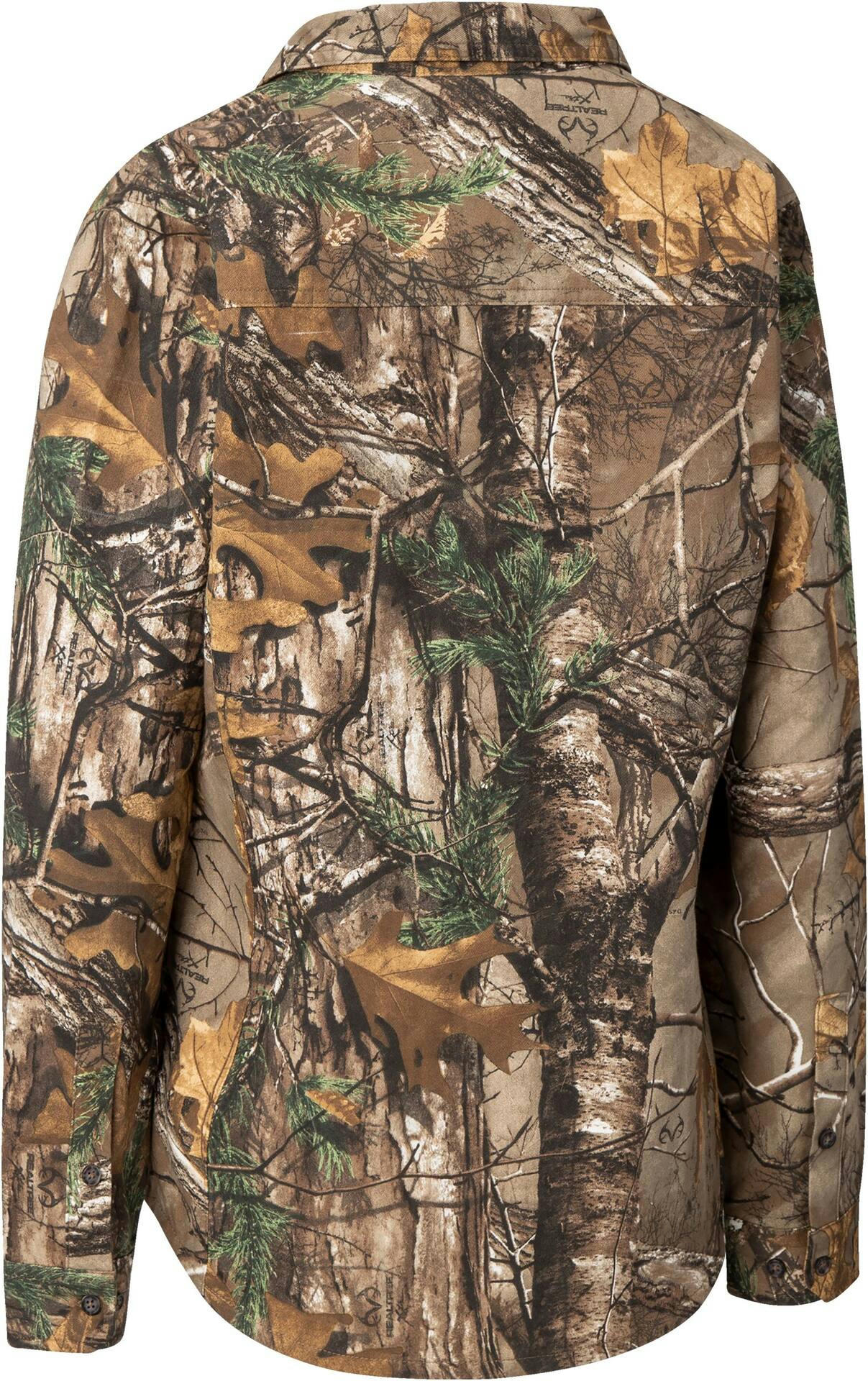 Yukon Gear Women's Forage Soft Cotton Button UP Hunting Shirt with Chest Pocket, Camo