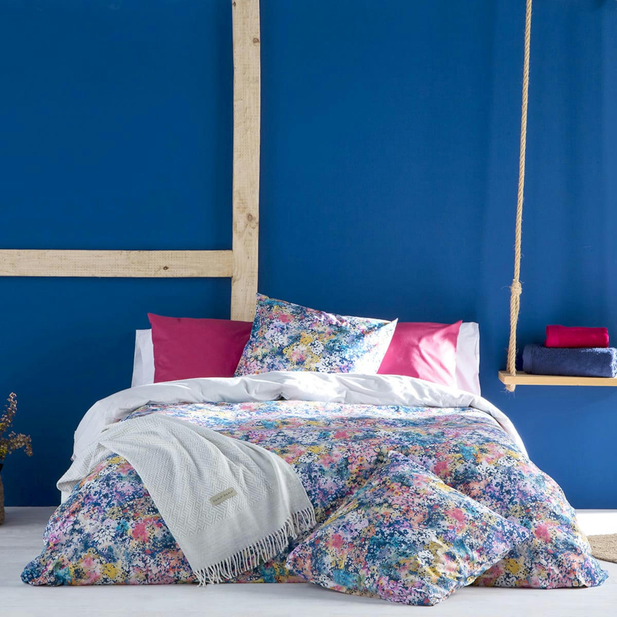 FLORETTE HDC - Housse de couetteen coton bicolore  155x220