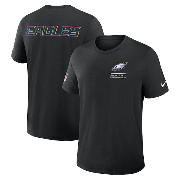 Philadelphia Eagles Nike Tall 2025 NFL Crucial Catch Tri-Blend Dri-FIT T-Shirt - Black