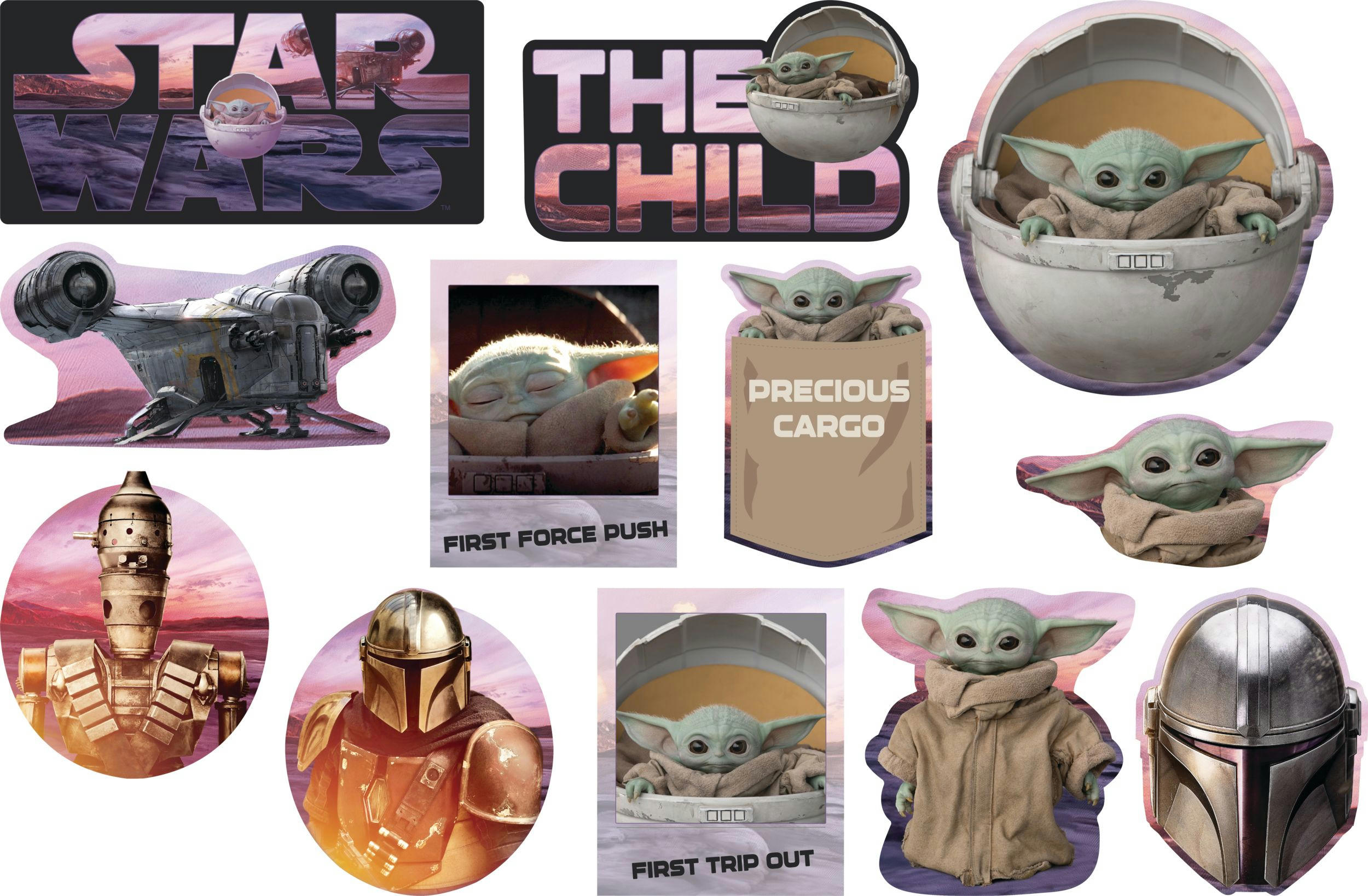 The Mandalorian The Child Birthday Party Cutouts Decoration, 12-pc