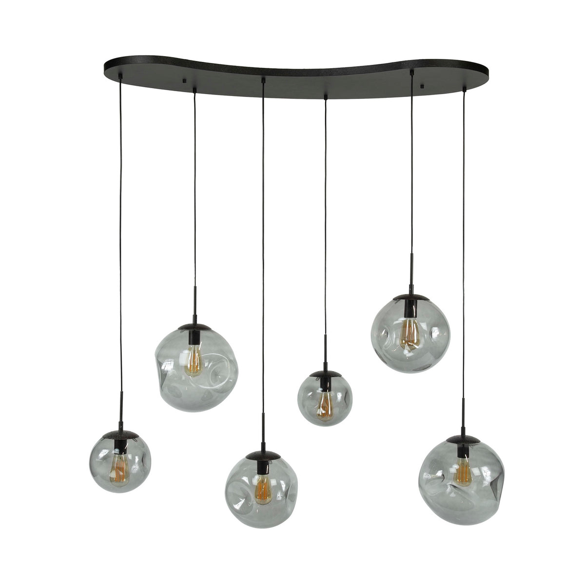 Giga Meubel Hanglamp Stellar Black - Zwart - 6-Lichts - 135x60x150cm