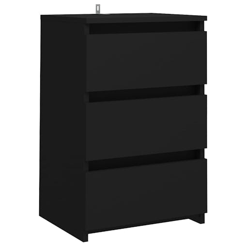 NNEVL Bed Cabinets 2 pcs Black 40x35x62.5 cm Chipboard