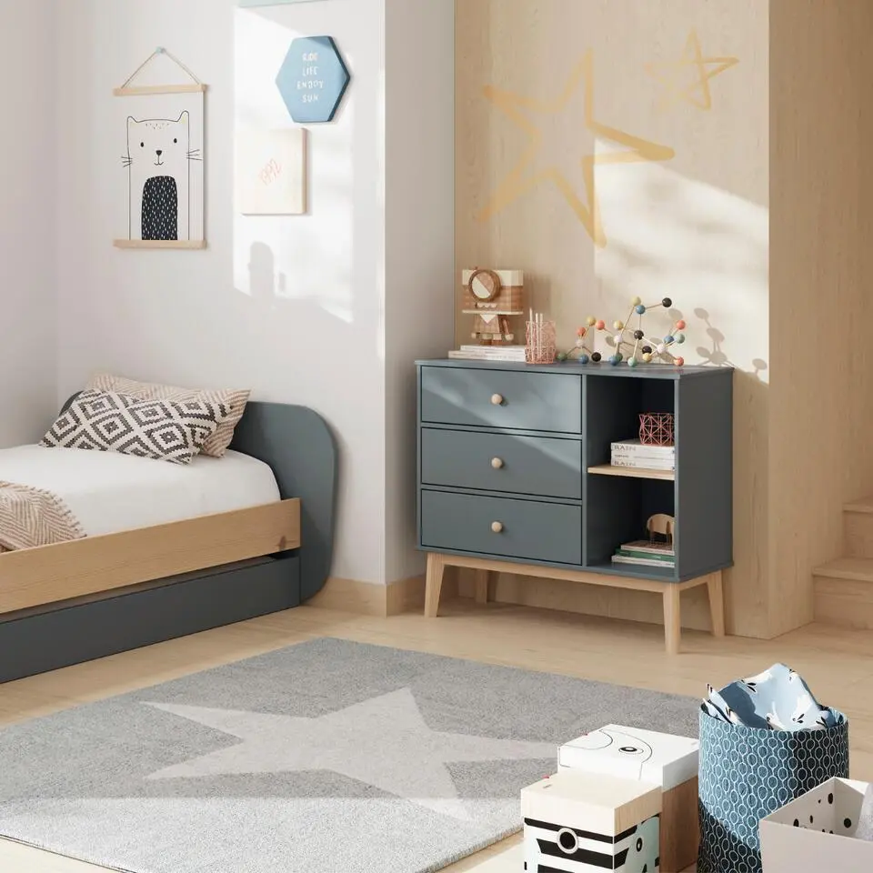 CALICOSY - SIMON ladekast - Zwart - 40x90x81 cm