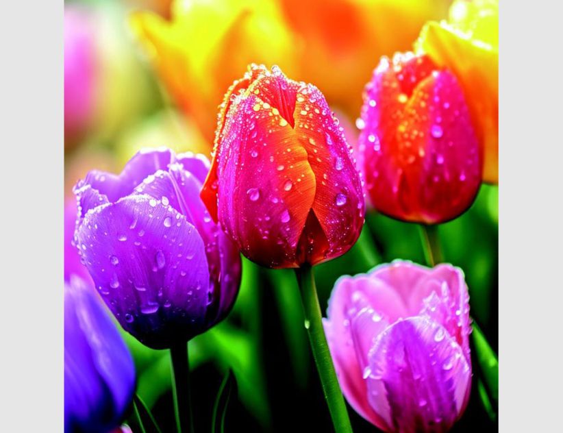 Bild Farbenfrohe Tulpen