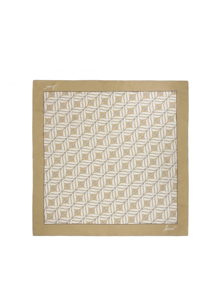 Luxury beige silk scarf