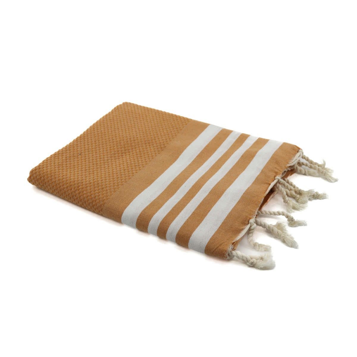 NEWPORT - Fouta coton  100x200 jaune moutarde