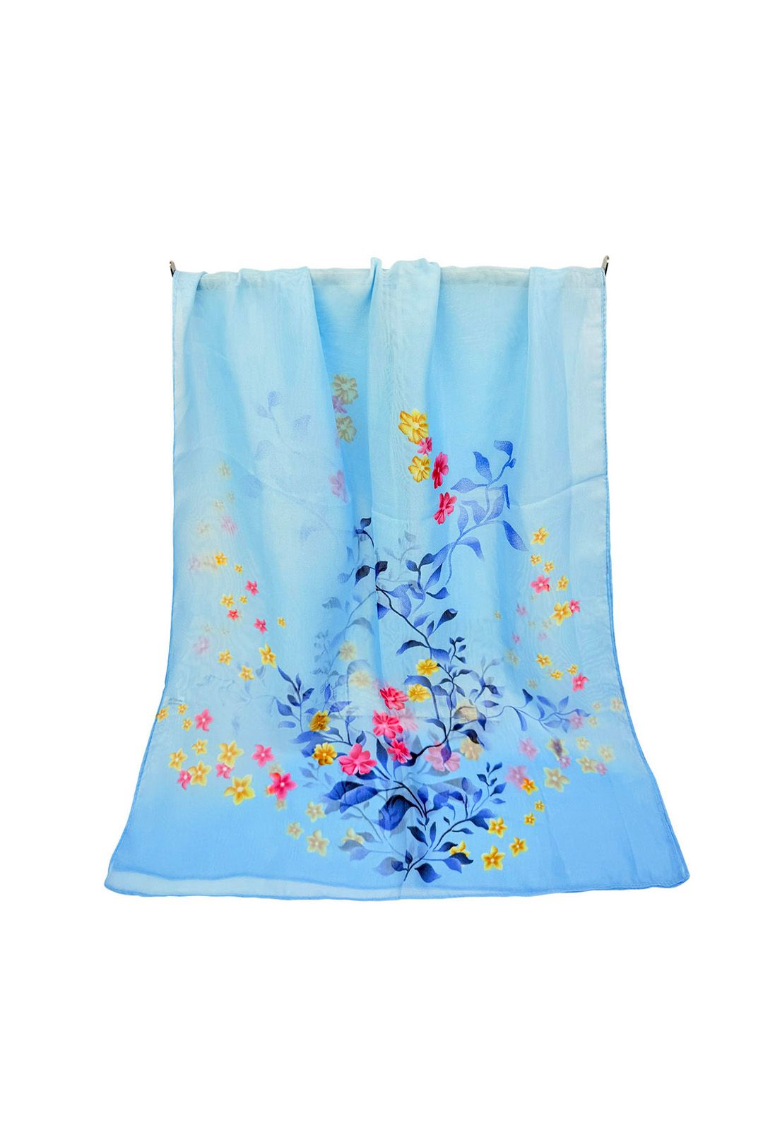 Vellin Colourful Floral Print Chiffon Lightweight Scarf