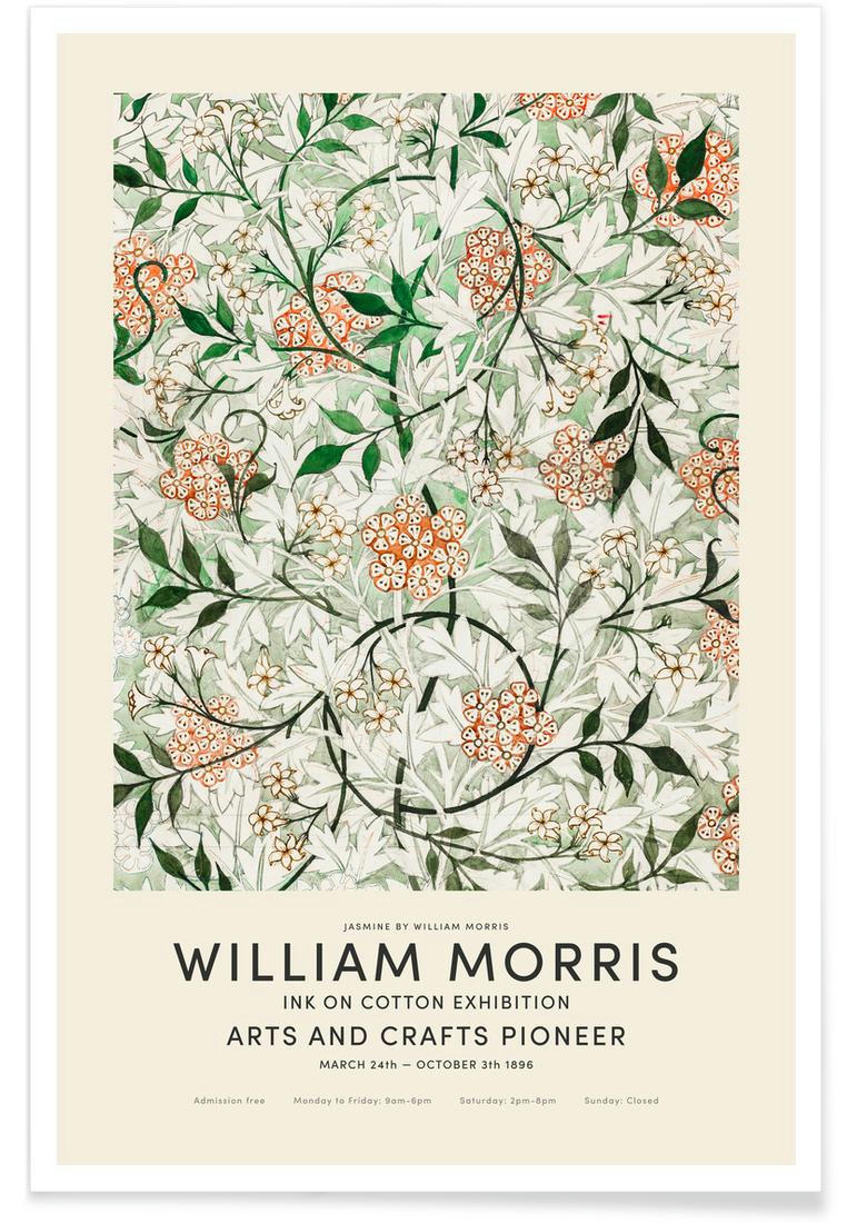 WILLIAM MORRIS - JASMINE EXHIBITION - Affiche blanc ivoire & multicolore