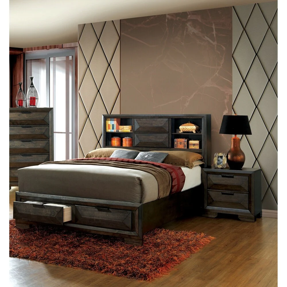 Furniture of America Kini Contemporary Espresso 2-piece Bedroom Set
