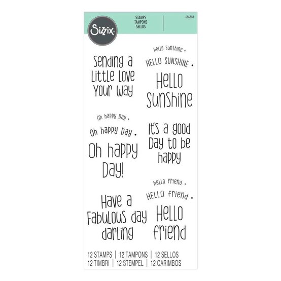 Sizzix Sending a Little Love Stamp Set 12 Pieces