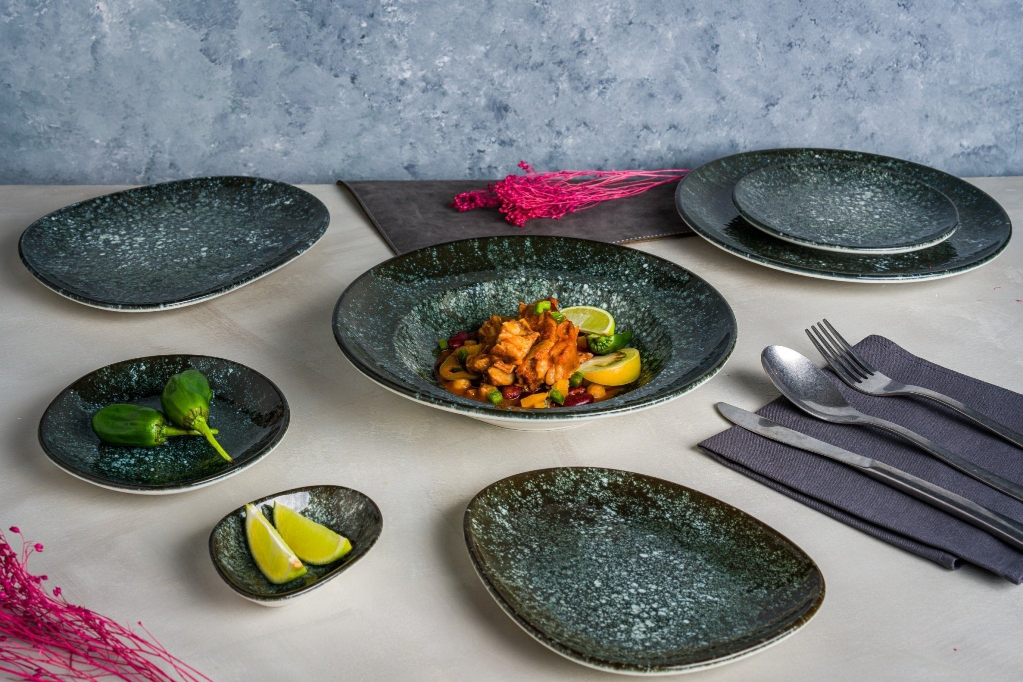 Bonna Gebaksbord - Cosmos - Porselein - 24 cm - set van 6