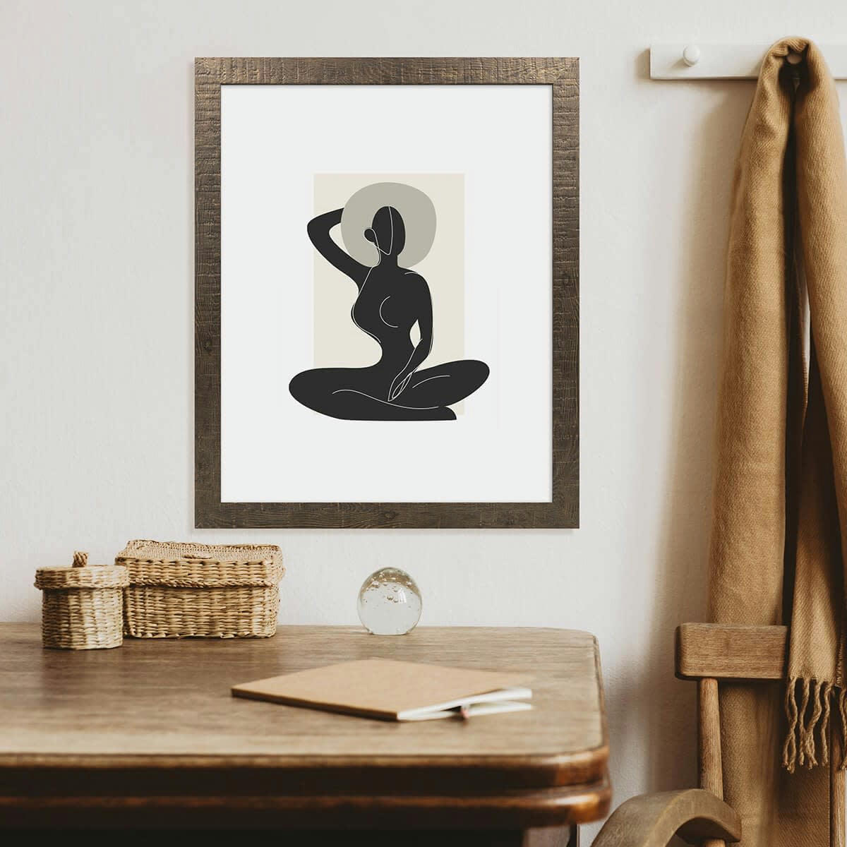 FAUVE - Cadre photo effet bois 40x50 cm résine recyclée