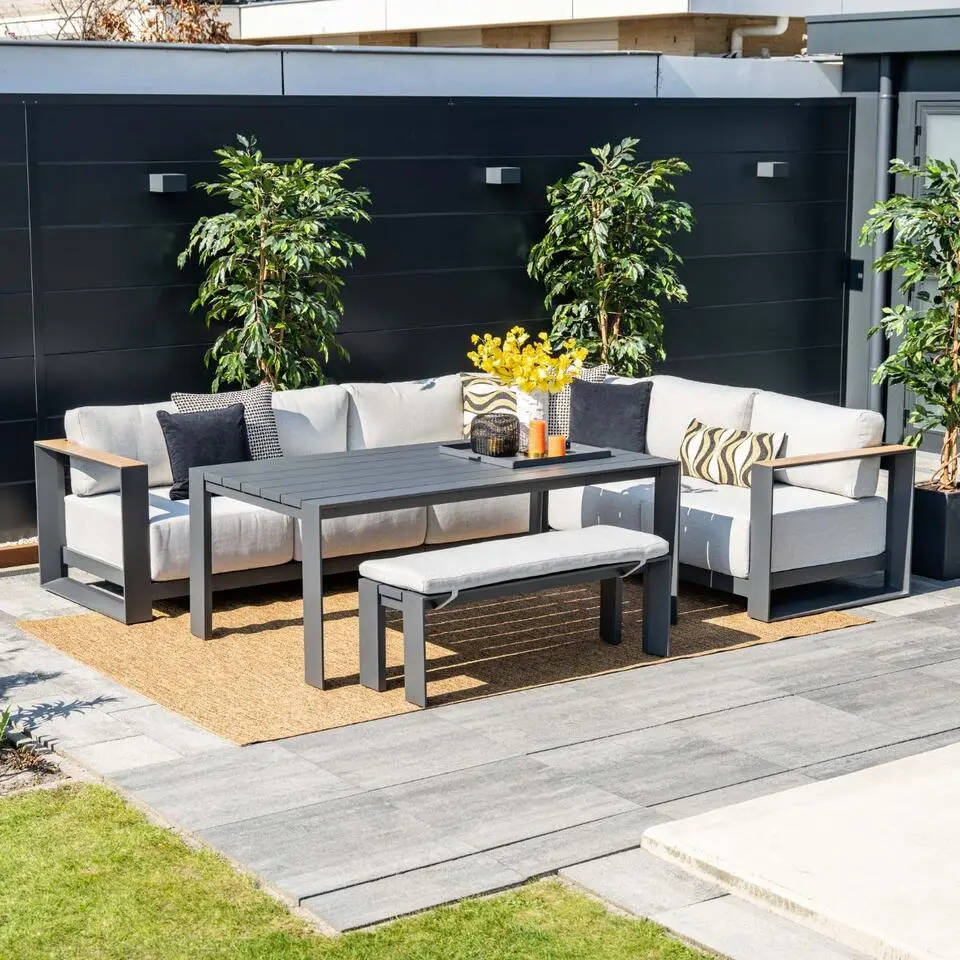 Garden Impressions Malakka loungebank 4-delig - light teak look